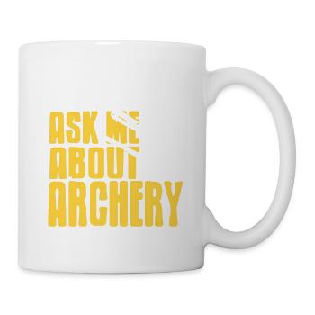 Ask Me About Archery Cool Retro T-Shirt Present - Tasse - Weiß - Rechts