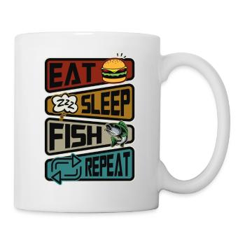 Funny Fishing Eat Sleep Fish Repeat Fishing - Mug - white - Right
