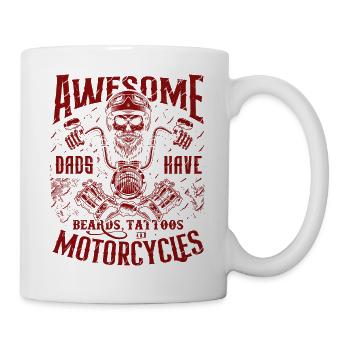 Biker-Väter haben Tattoos Bärte fahren Motorräder - Tasse - Weiß - Rechts