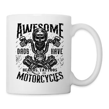Biker-Väter haben Tattoos Bärte fahren Motorräder - Tasse - Weiß - Rechts