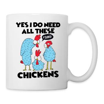 Oui, j’ai vraiment besoin de tous ces poulets drôles de fermier - Mug blanc - blanc - Droite