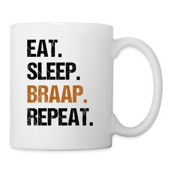Mangez du sommeil Braap Répéter Drôle Dirt Bike Motocross - Mug blanc - blanc - Droite