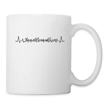Makler Herzschlag Immobilienmaklerin - Tasse - Weiß - Rechts