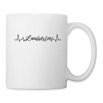 Bauern Herzschlag Landwirtin - Tasse - Weiß - Rechts