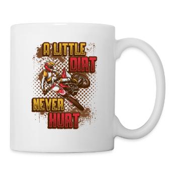 Un peu de saleté ne fait pas mal, le motocross. - Mug blanc - blanc - Droite