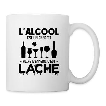 L'alcool est un ennemi - Mug blanc - blanc - Droite