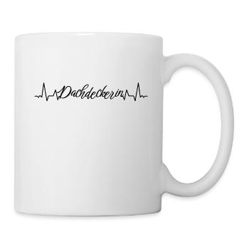 Dachdecker Herzschlag Handwerker Dachdeckerin - Tasse - Weiß - Rechts