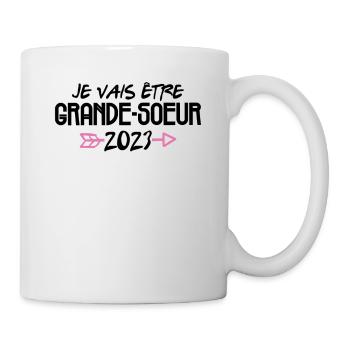 Je Vais Être Grande Soeur 2023 Future Soeur Cadeau - Mug blanc - blanc - Droite