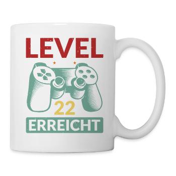 Level 22 Erreicht Gamer - Tasse - Weiß - Rechts