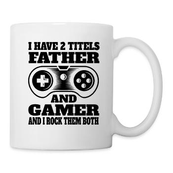 Gamer Father Gambler Papa Gambling Gift Dad Gaming - Mug - white - Right