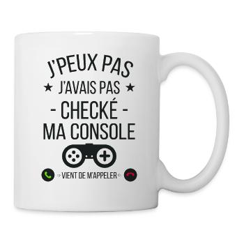 je peux pas j'avais checké ma console - Mug blanc - blanc - Droite