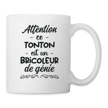 attention ce tonton est un bricoleur de génie - Mug blanc - blanc - Droite