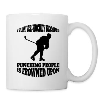 Eishockey Wintersport Geschenk Eishockeyteam - Tasse - Weiß - Rechts