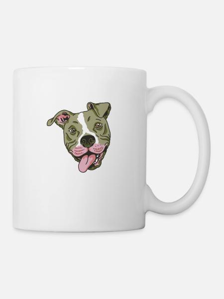 American Staffordshire Terrier Pitty Rassehund - Tasse - Weiß