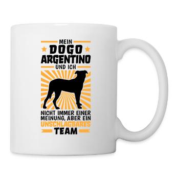 Mein Dogo Argentino und ich sind unschlagbar - Tasse - Weiß - Rechts