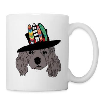 Tête de chien Chien Hippie Freak Chien Amoureux des chiens - Mug blanc - blanc - Droite