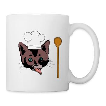 Chats Cuisine Gastronomique Cuillère de cuisson Plaisir Cuisine - Mug blanc - blanc - Droite