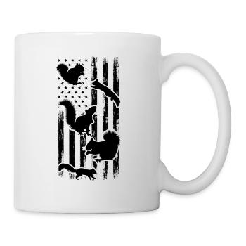 Squirrel US Flag Squirrel American - Mug - white - Right