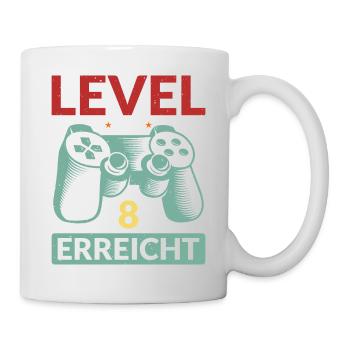 Level 8 Erreicht Gamer - Tasse - Weiß - Rechts