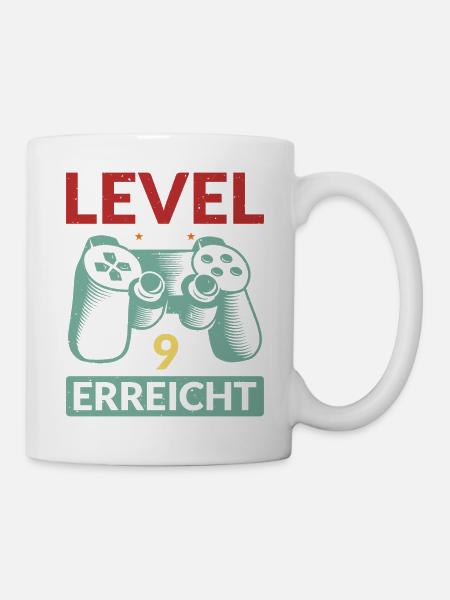 Level 9 Erreicht Gamer - Tasse - Weiß