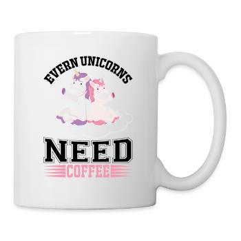 Même les licornes ont besoin de café licorne - Mug blanc - blanc - Droite