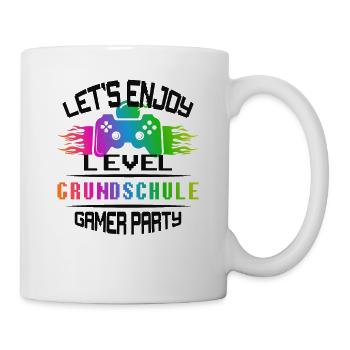 Level GRUNDSCHULE keep calm and game on - Tasse - Weiß - Rechts