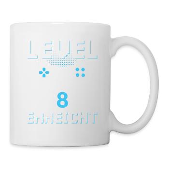 Level 8 Erreicht Gamer - Tasse - Weiß - Rechts