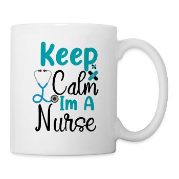 Restez calme chez une infirmière - Mug blanc - blanc - Droite