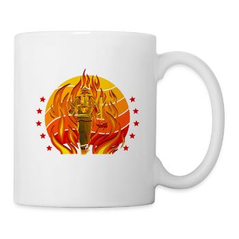 Feuerwehr Papa Feuerwehrmann - Tasse - Weiß - Rechts