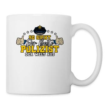 Polizist Polizei - Tasse - Weiß - Rechts