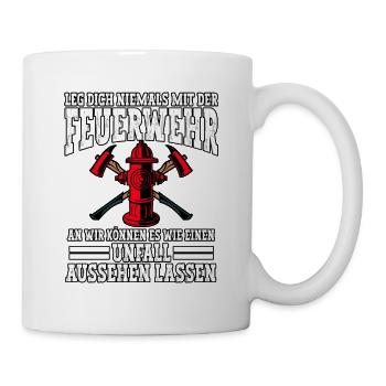 Feuerwehr Feuerwehrmann - Tasse - Weiß - Rechts