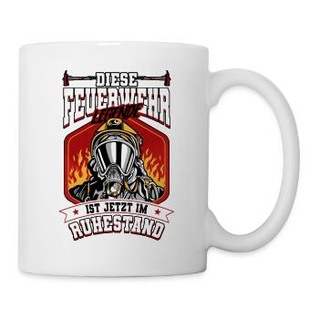 Feuerwehr Feuerwehrmann Rente - Tasse - Weiß - Rechts