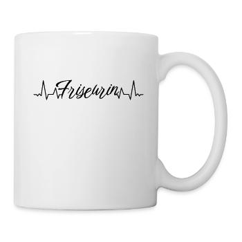 Haarstylist Herzschlag Friseurin - Tasse - Weiß - Rechts
