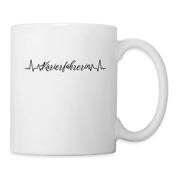 Apotheken Herzschlag Kurierfahrerin - Tasse - Weiß - Rechts