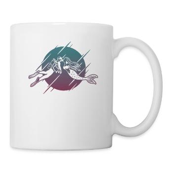 Scuba Diver Kissing Meerjungfrau - Tasse - Weiß - Rechts