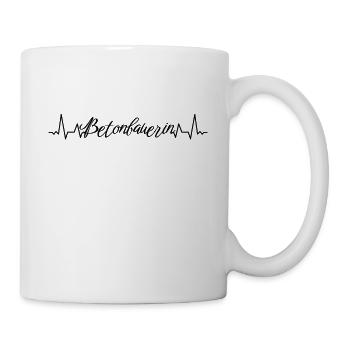 Betonmischer Herzschlag Betonbauerin - Tasse - Weiß - Rechts