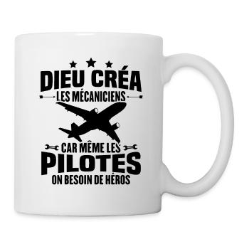 Cadeau humour mécanicien d'avion - Mug blanc - blanc - Droite