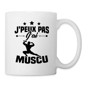Je peux pas j'ai muscu - Mug blanc - blanc - Droite