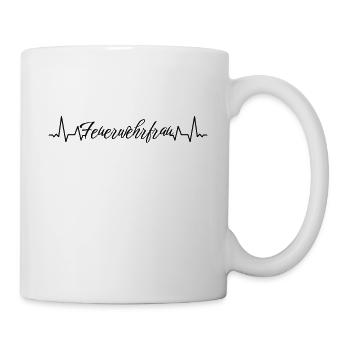 Feuerwehr Herzschlag Feuerwehrfrau - Tasse - Weiß - Rechts