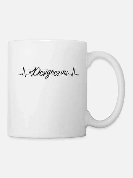 Illustrator Herzschlag Designerin - Tasse - Weiß