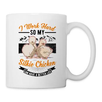 Silk Chicken Retraité Silkie Chicken Grand-père - Mug blanc - blanc - Droite