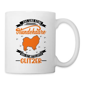 Mittelspitz Glitzer - Tasse - Weiß - Rechts