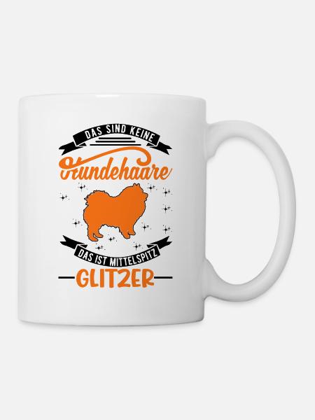 Mittelspitz Glitzer - Tasse - Weiß