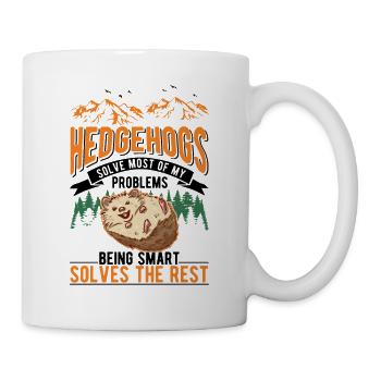 Igel Geschenk Stacheligel - Tasse - Weiß - Rechts