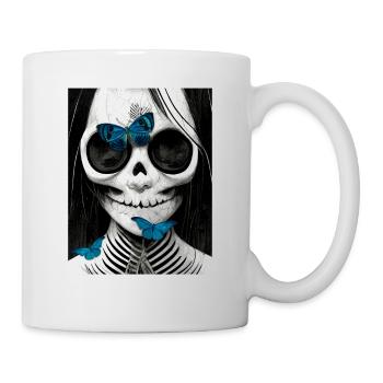 Fairycore Skull Butterfly creepy grunge gothic - Mug - white - Right