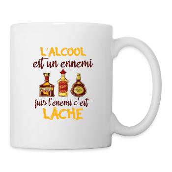L'alcool est un ennemi - Mug blanc - blanc - Droite