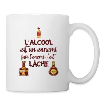 L'alcool est un ennemi - Mug blanc - blanc - Droite