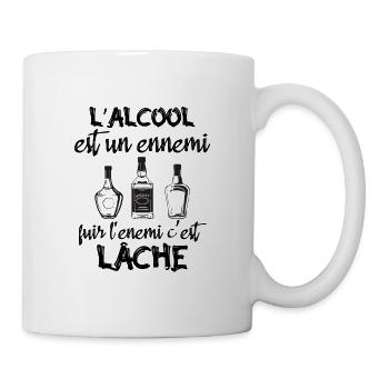 L'alcool est un ennemi - Mug blanc - blanc - Droite