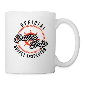 Lustiges Kreuzfahrtschiff Buffet Inspektor - Tasse - Weiß - Rechts