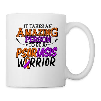Psoriasis Warrior Amazing Lavender Orange Ribbon - Mug - white - Right
